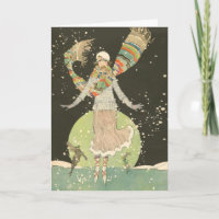 1920s Vintage Woman Ice Skater with Colourful Scar