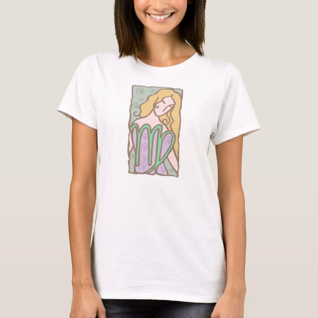 1920s Virgo Woman in lavender T-Shirt (Front)