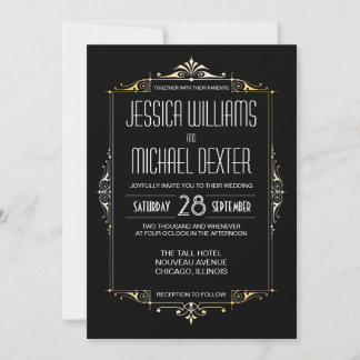 1920's Wedding Invitations Art Deco Pattern