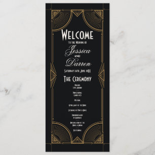 1920s Wedding Menu Ceremony Art Deco Details