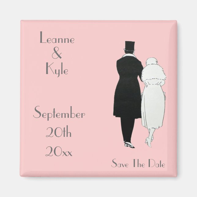 1920's Wedding Save The Date Magnet (Front)