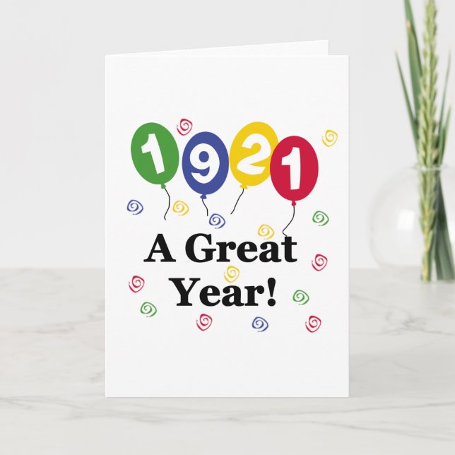 1921 A Great Year Birthday Card (Front)