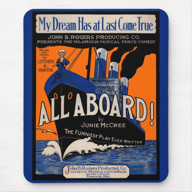 1921 All Aboard sheet music Mouse Mat (Front)
