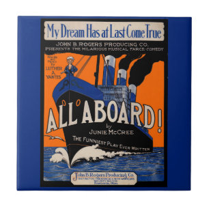1921 All Aboard sheet music print Tile