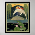 1921 Art Deco Garden Scene 16 x 20 Poster<br><div class="desc">Beautiful Art Deco Garden Scene from 1921 House and Garden Cover.</div>