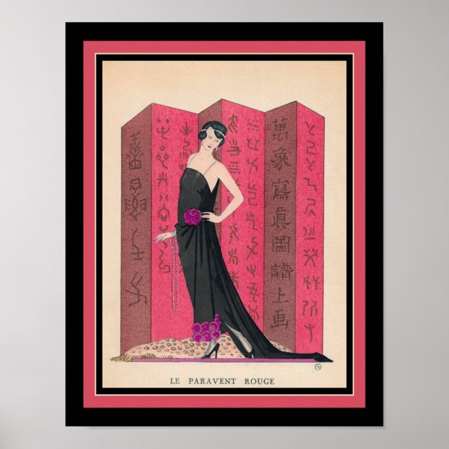 1921 Art Deco Paris Fashion Pochoir Poster (Front)