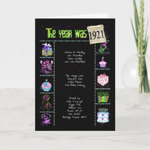 1921 Birthday Fun Facts Card