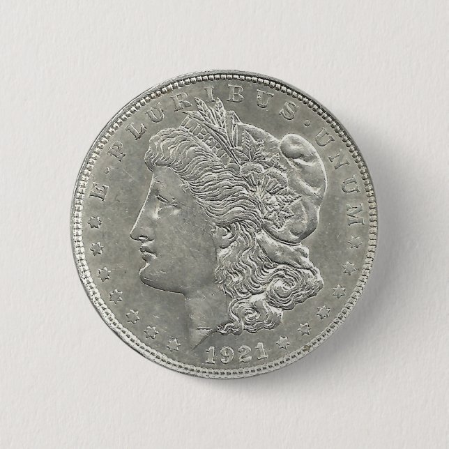 1921 Morgan Silver Dollar Button (Front)