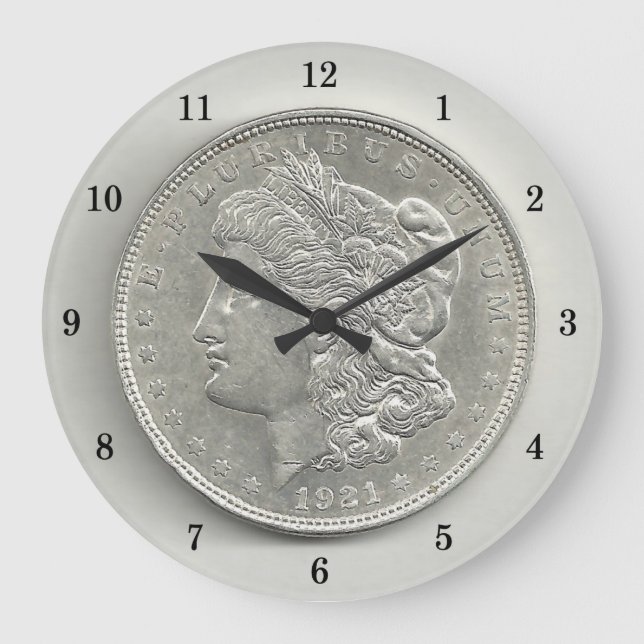 1921 Morgan Silver Dollar Wall Clock (Front)