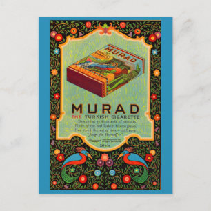 1921 Murad Turkish cigarettes ad Postcard