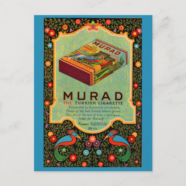 1921 Murad Turkish cigarettes ad Postcard (Front)