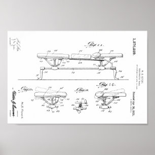 1921 Vintage Chiropractic Table Patent Art Print