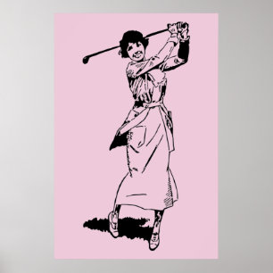 1921 Vintage Female Golfer Poster