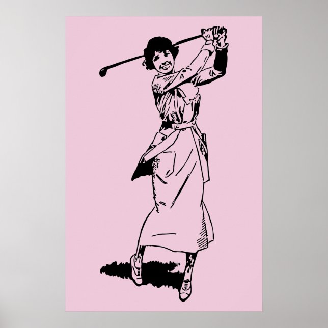 1921 Vintage Female Golfer Poster (Front)