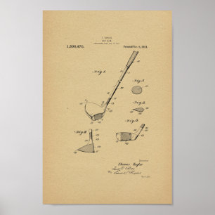 1921 Vintage Taylor Golf Club Patent Art Print