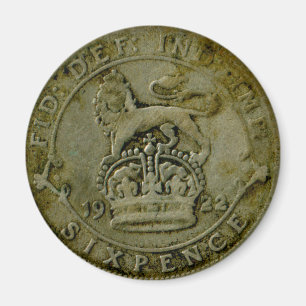 1922 British sixpence magnet