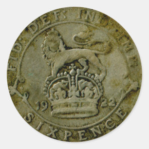 1922 British sixpence sticker