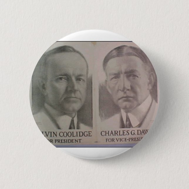 1922 Coolidge - Dawes 6 Cm Round Badge (Front)