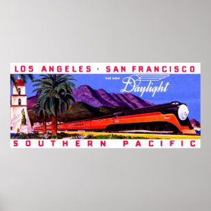 1922 Daylight Railroad Train Poster