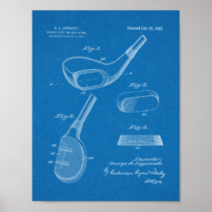 1922 Golf Club Head Design Patent Art Print