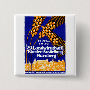 1922 Nuremberg Agricultural Exposition 15 Cm Square Badge