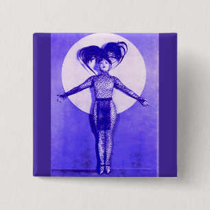 1922 oddball movie star get-up - blue 15 cm square badge