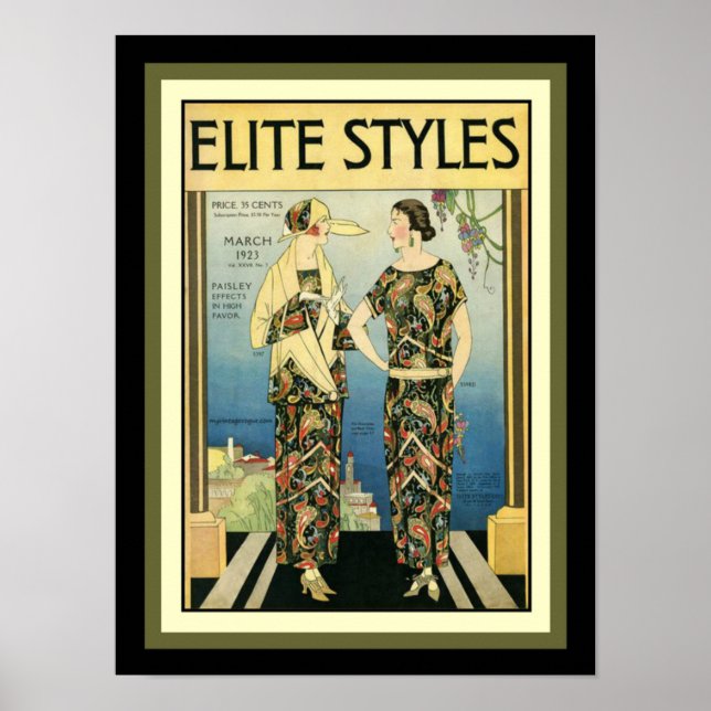 1923 Elite Styles Art Deco Fashion Print 12 x 16 (Front)