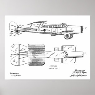 1923 Flying Car Autoplane Patent Art Drawing Print
