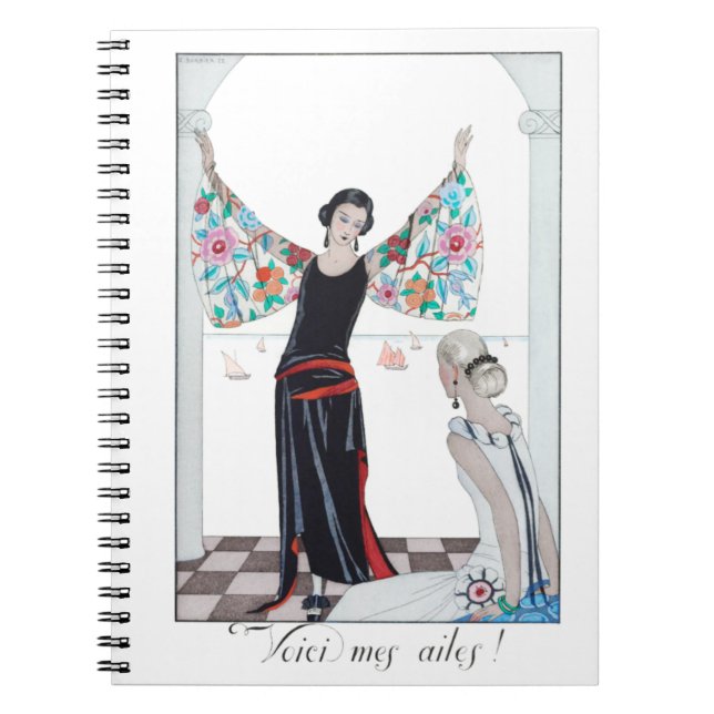 1923 "Look at my wings!" Fashion Illustration Notebook (Front)