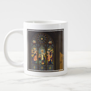 1923 Poster Of A Church With Stained Glass Window. Large Coffee Mug