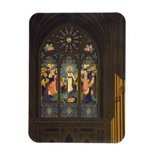 1923 Poster Of A Church With Stained Glass Window. Magnet