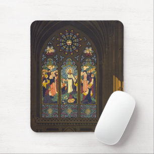 1923 Poster Of A Church With Stained Glass Window. Mouse Mat