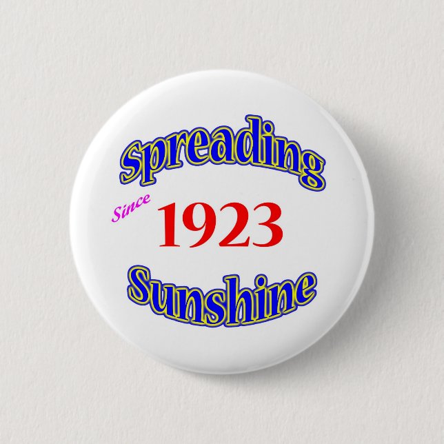 1923 Spreading Sunshine 6 Cm Round Badge (Front)