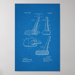 1923 Vintage Golf Club Patent Blueprint Art Print