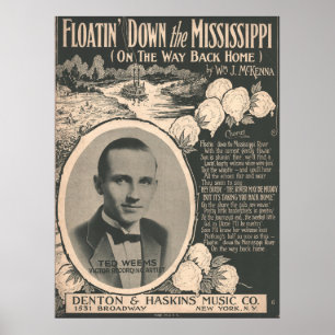 1924 Floatin' Down the Mississippi Poster
