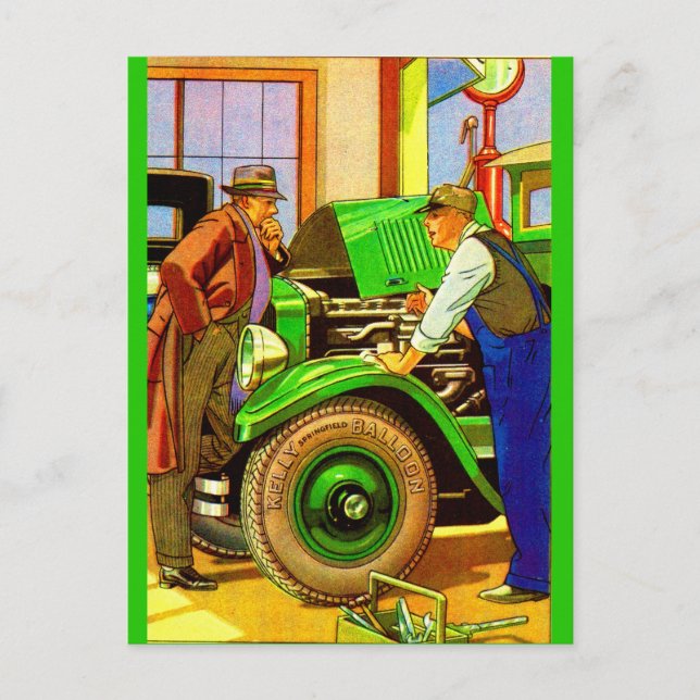 1924 Kelly Springfield balloon tires ad Postcard (Front)