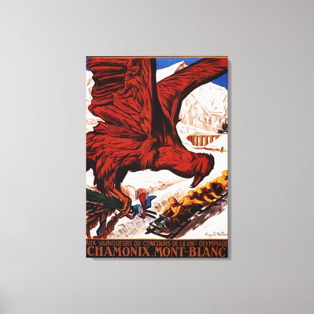 1924 Olympic Winter Games Poster Canvas Print (Front)