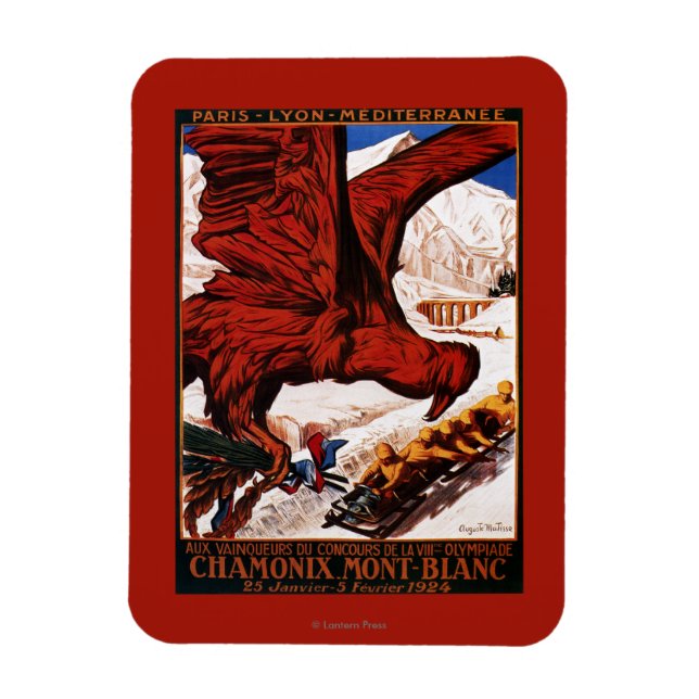 1924 Olympic Winter Games Poster Magnet (Vertical)