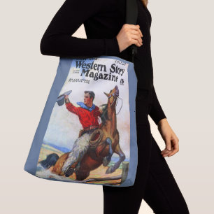 1924 Western Story magazine cover print. Crossbody Bag