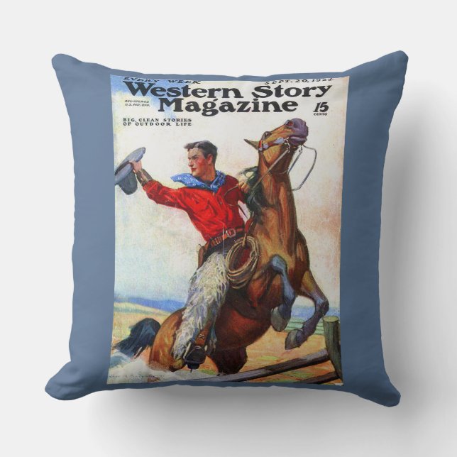 1924 Western Story magazine cover print. Cushion (Front)