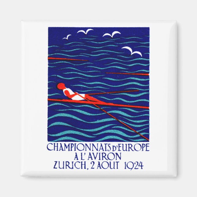 1924 Zurich Rowing Poster Magnet (Front)