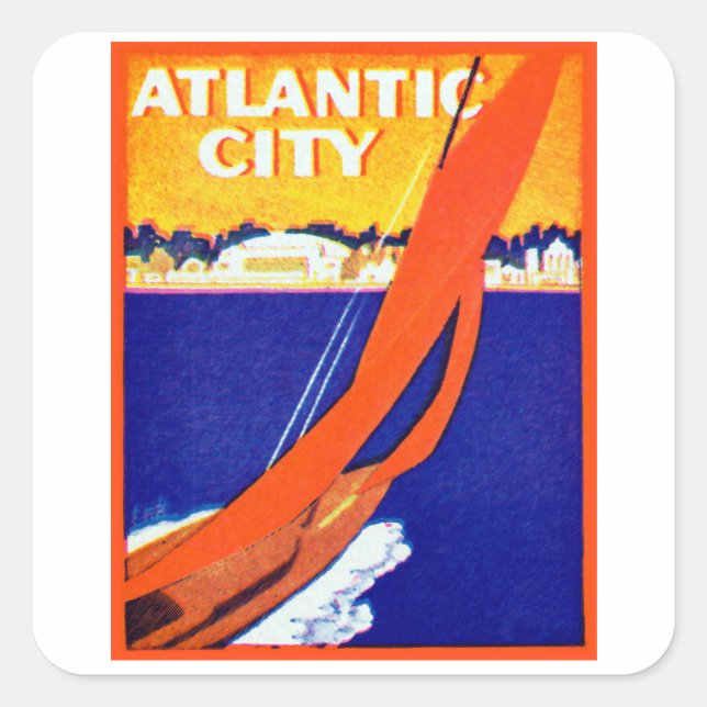 1925 Atlantic City Square Sticker (Front)
