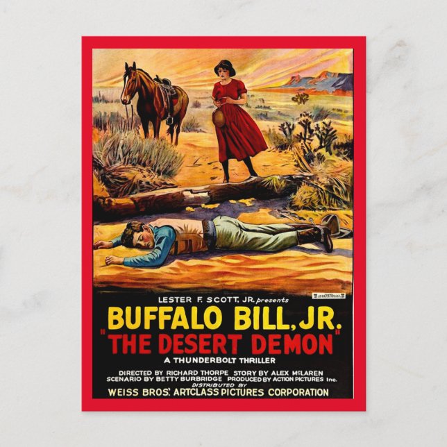 1925 Buffalo Bill, Jr. - Desert Demon movie poster Postcard (Front)