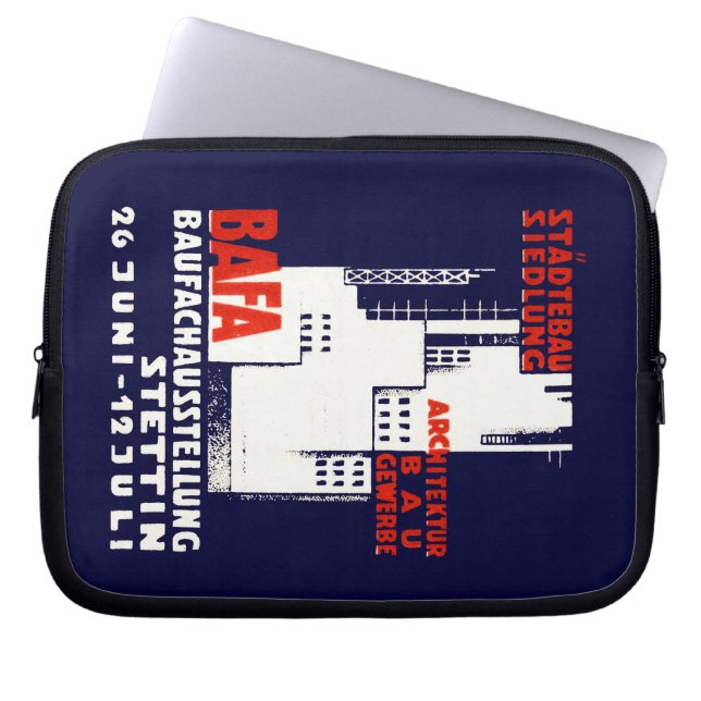 1925 Construction Exposition Poster Laptop Sleeve (Front)