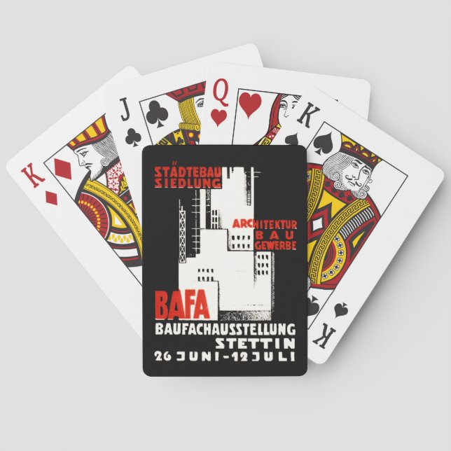 1925 Construction Exposition Poster Playing Cards (Back)