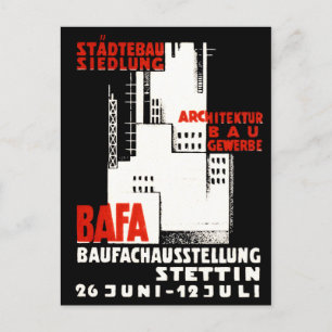1925 Construction Exposition Poster Postcard