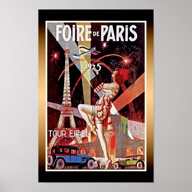 1925 Foire De Paris Eiffel Tower Art Deco Poster (Front)
