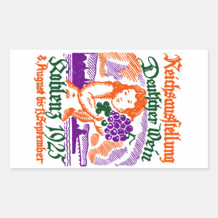 1925 German Wine Festival Rectangular Sticker