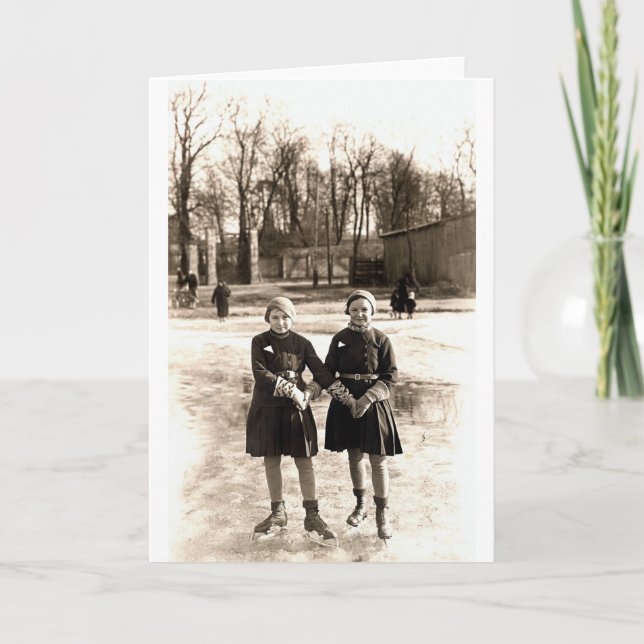 1925 Girlfriends Ice Skating Card (Front)