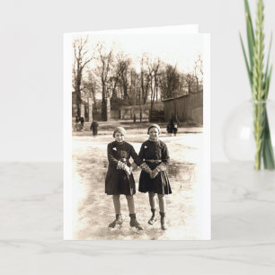 1925 Girlfriends Ice Skating Card